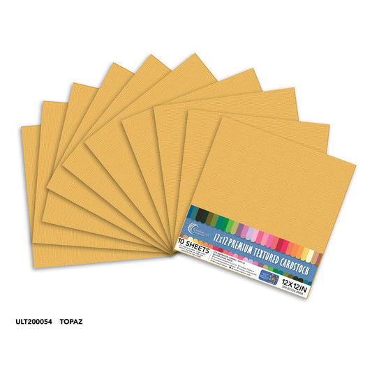 CC Textured Cardstock - 12x12 - Topaz (250gsm) - 10 Sheets