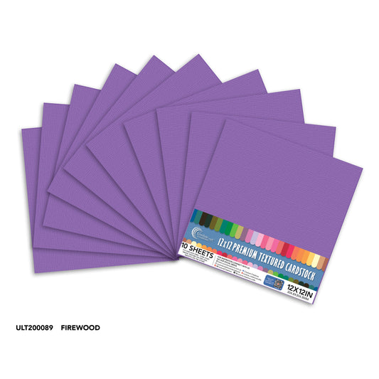 CC Textured Cardstock - 12x12 - Violet - 216gsm - 10 Sheets