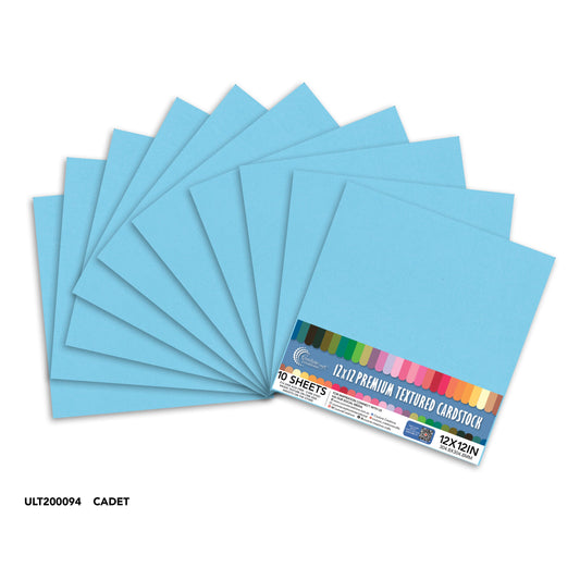 CC Textured Cardstock - 12x12 - Cadet (216gsm) - 10 Sheets