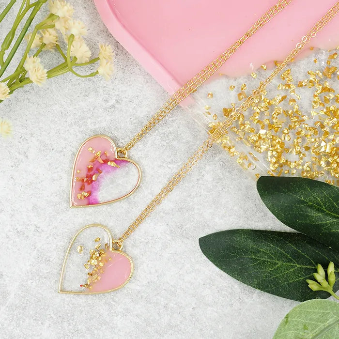 Ribtex Resin Heart Bezel Frame Pk2 Gold