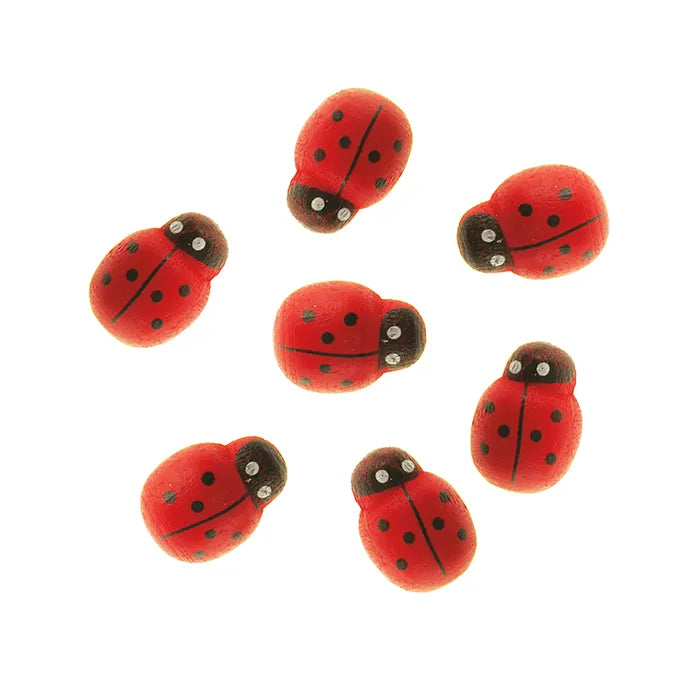 Value Craft Painted Wood Small Ladybugs Pk25