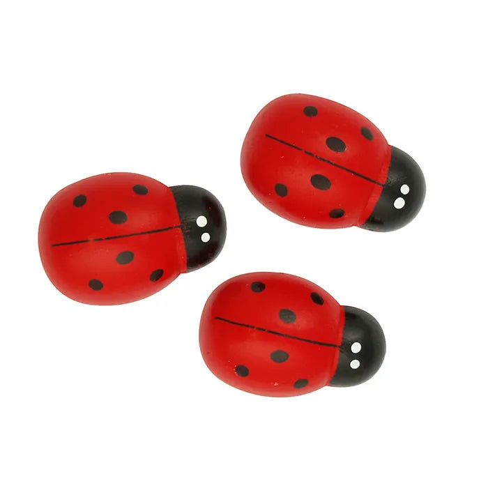 Value Craft Painted Wood Lge Ladybugs Pk3