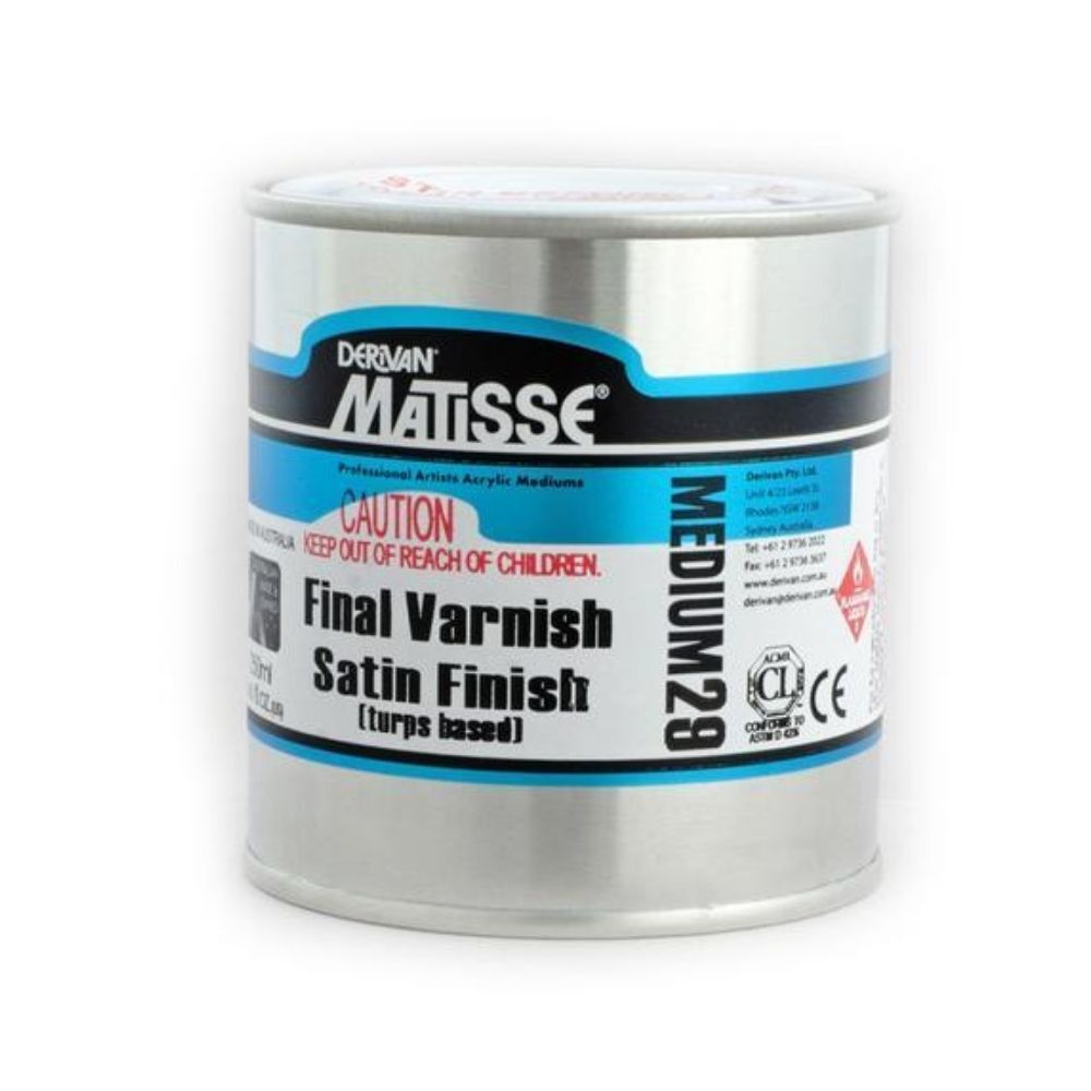 Derivan Matisse Final Varnish Satin Finish 250ml (Turps Based)
