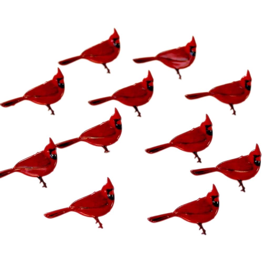 Eyelet Outlet Red Cardinal Birds Brads Pk12