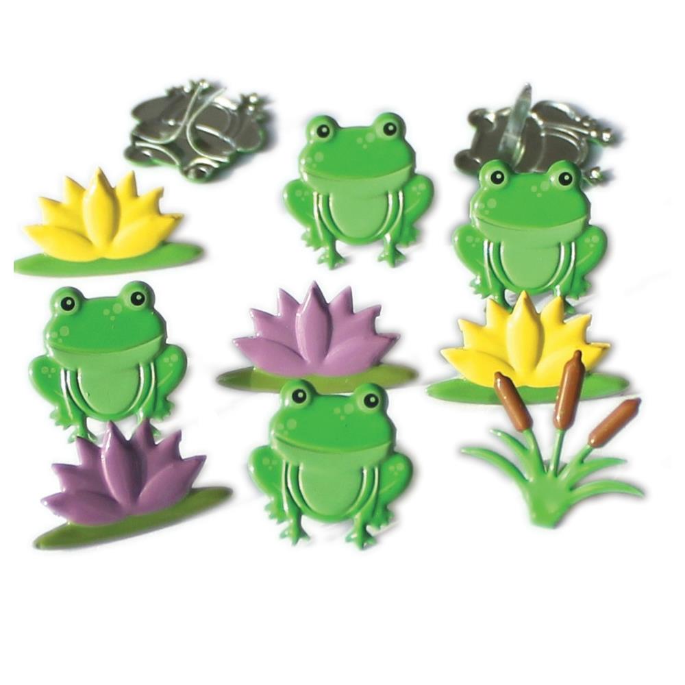 Eyelet Outlet Frog Mix Brads Pk12