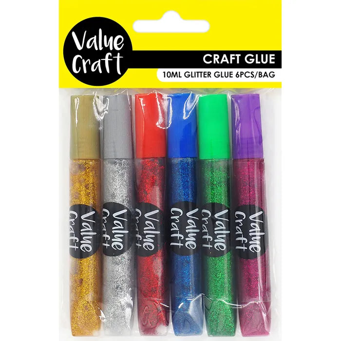Value Craft Glitter Glue ClassicPk6