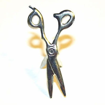 Silver Scissors Brads Pk12