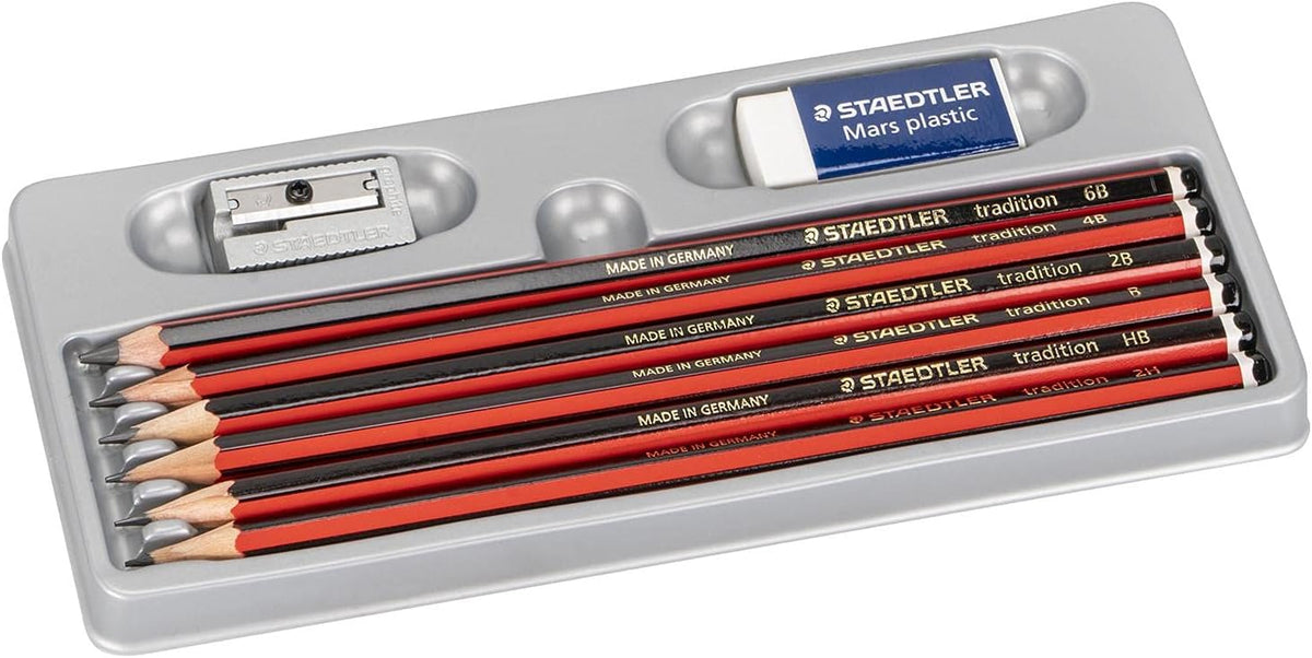 Staedtler Tradition Pencils Asstd Set of 6 with Bonus Eraser and Sharpener