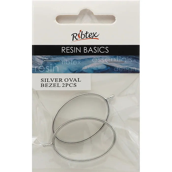 Ribtex UV Resin Bezel Frame Oval Pk2 Silver