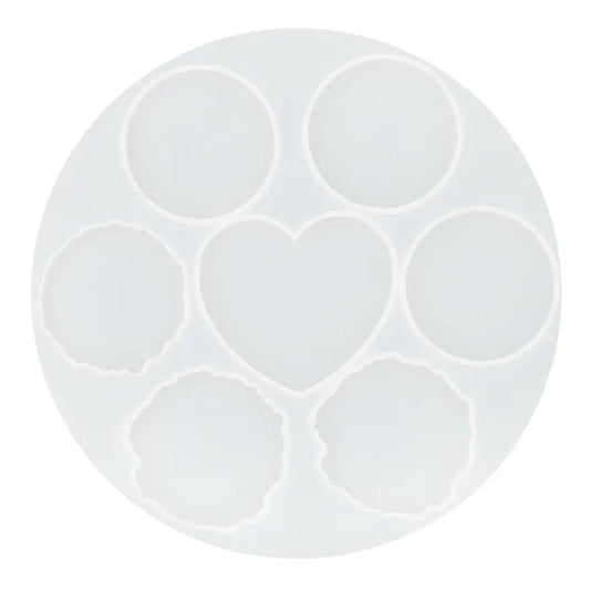 Ribtex Resin Basics Silicone Mould Hearts & Circles 1pce