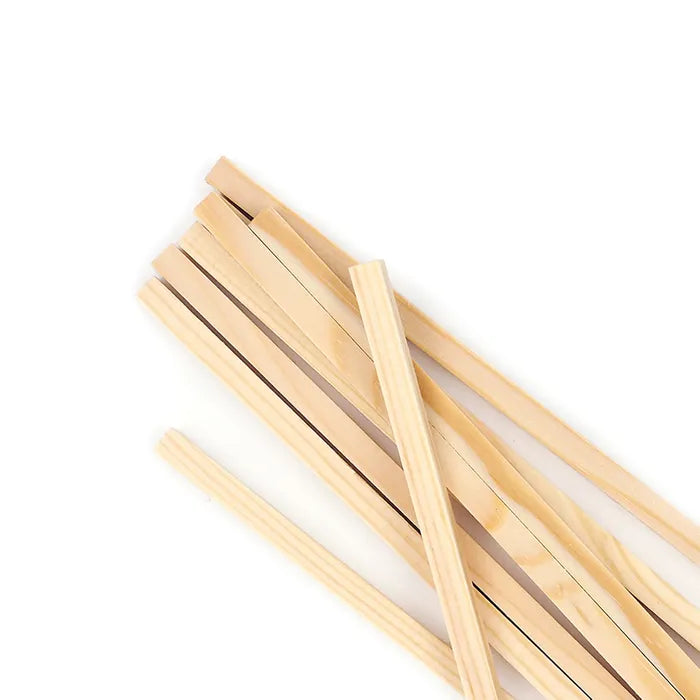 Value Craft Wood Square Sticks Natural 15cm Pk16