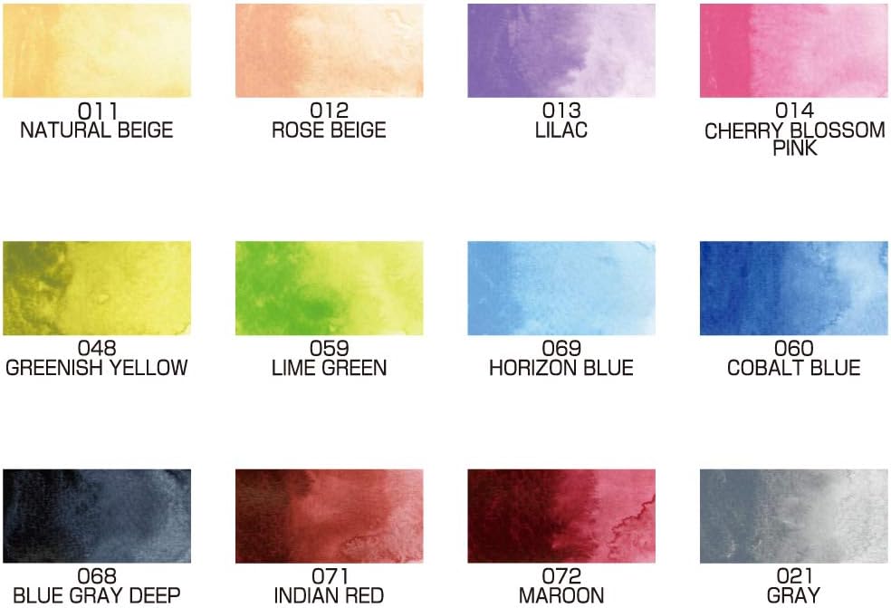 Kuretake Gansai Tambi 12 Colours Watercolor Paint- MUTED COLOURS