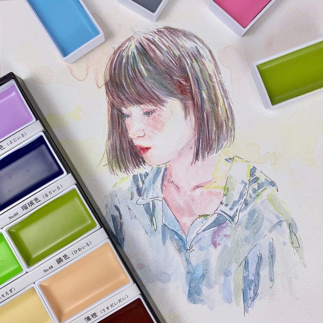 Kuretake Gansai Tambi 12 Colours Watercolor Paint- MUTED COLOURS