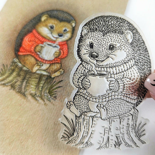 Lesia Zgharda Hedgehog’s Cozy Coffee Time Clear Stamp Set