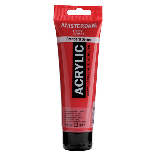 TRANS. RED MEDIUM Amsterdam Standard Acrylic 120ml
