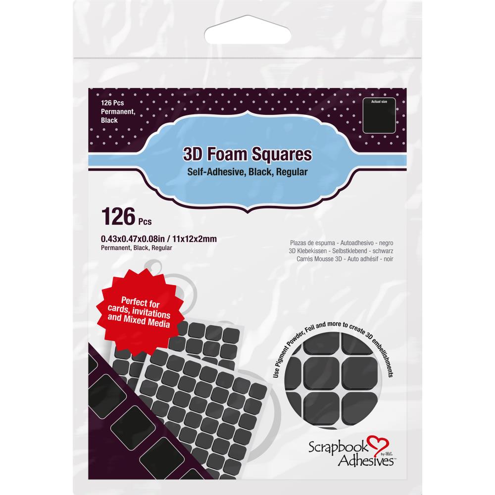 Scrapbook Adhesives Black 3D Foam Squares PK126