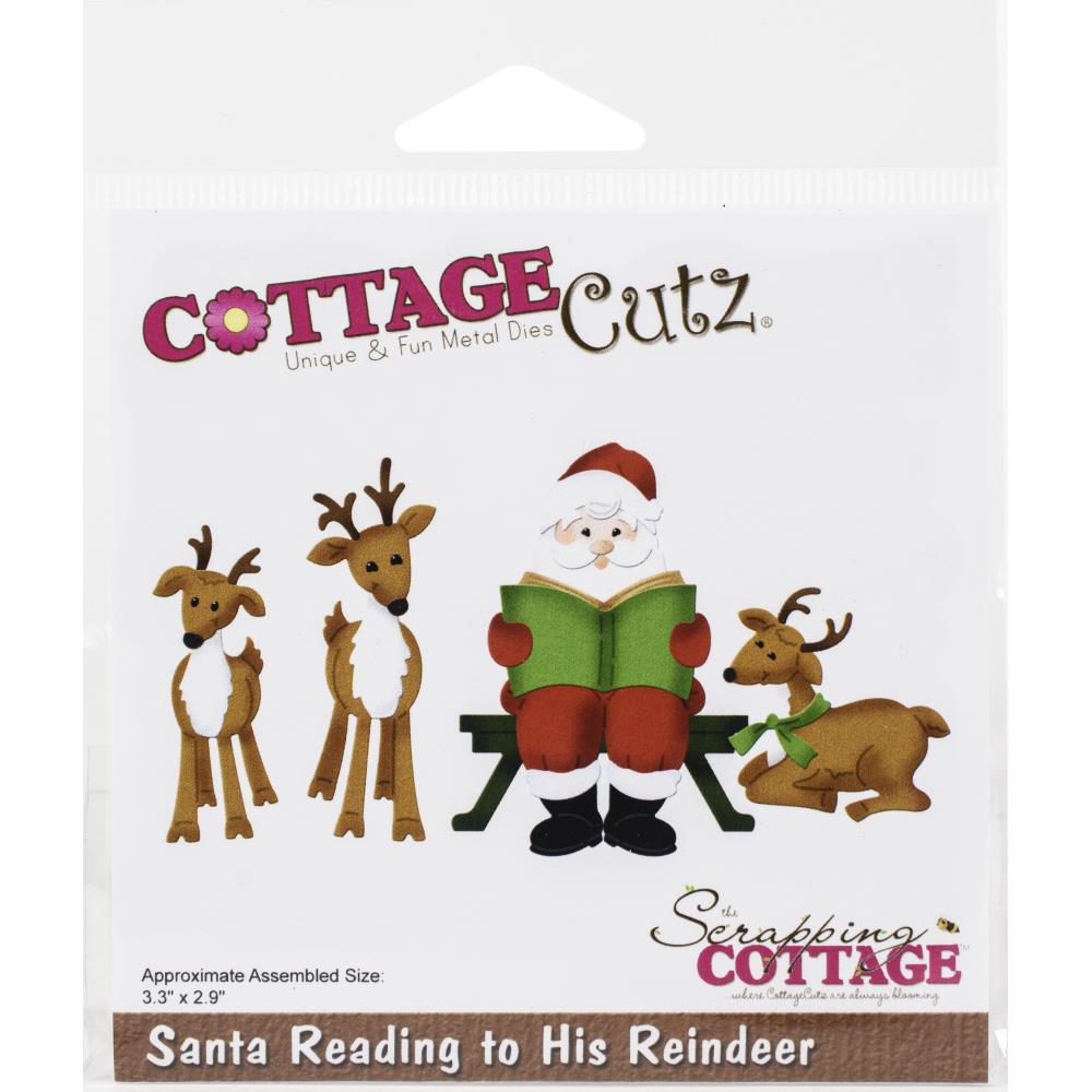 Cottage Cutz Santa Reading to his Reindeer Die