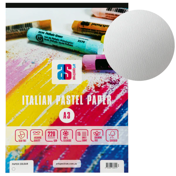 Art Spectrum Italian Pastel Paper Pad A3 15 Sheet WHITE
