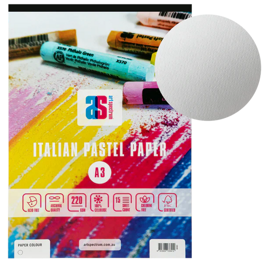 Art Spectrum Italian Pastel Paper Pad A3 15 Sheet WHITE