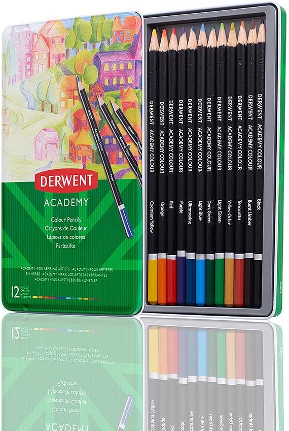 Derwent Academy Coloured Pencils Tin 12
