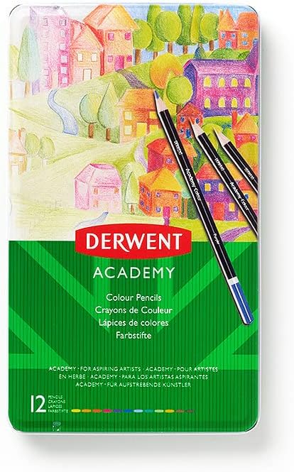 Derwent Academy Coloured Pencils Tin 12