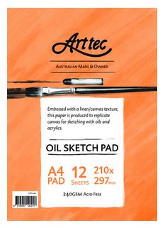 Arttec Oil Sketch Pad A4 12 Sheet