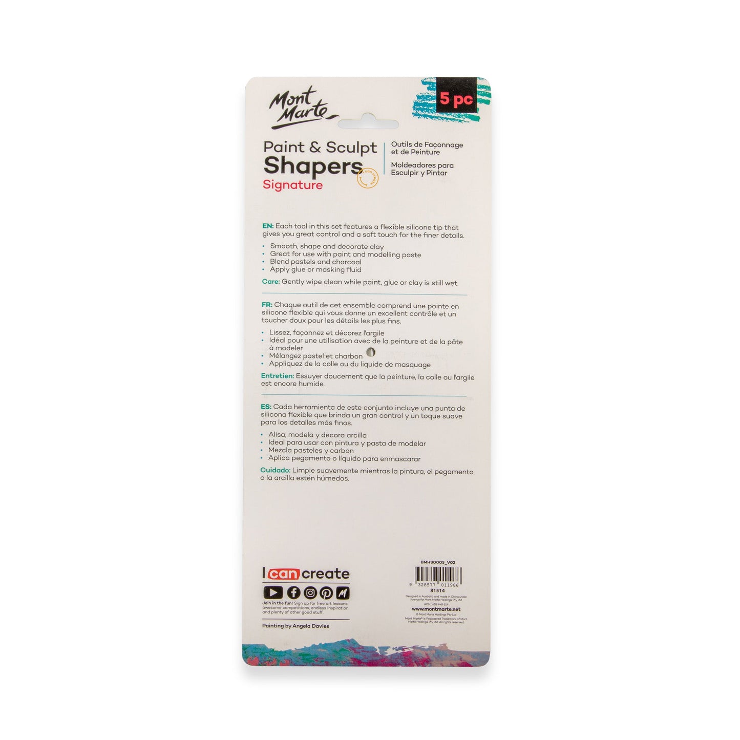 Mont Marte Paint & Sculpt Shapers 5pc