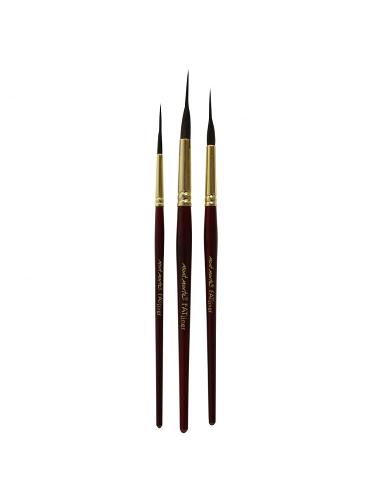 Mont Marte Paint Brush Set - Fat Liner Taklon/Squirrel Sizes 16/10/6