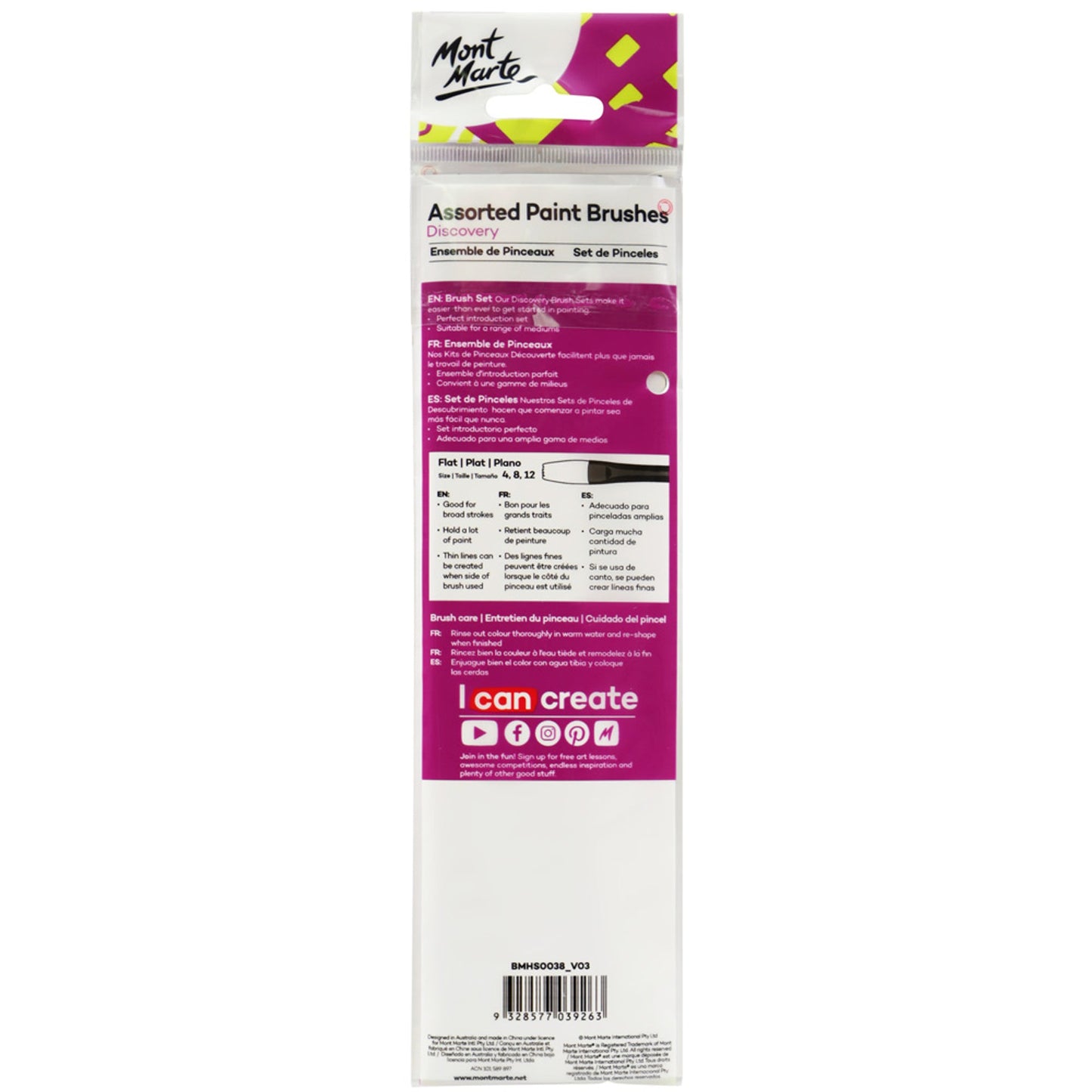 Mont Marte Discovery Paint Brush Set - 3pc