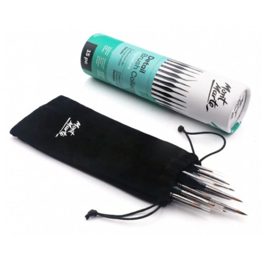 Mont Marte Detailer Paint Brush Set - Taklon Bristle Detailer Collection 15pc