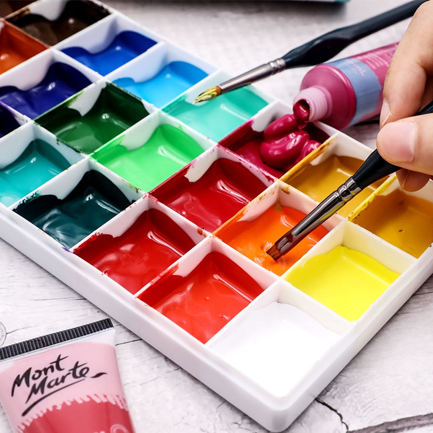 Mont Marte Detailer Paint Brush Set - Taklon Bristle Detailer Collection 15pc