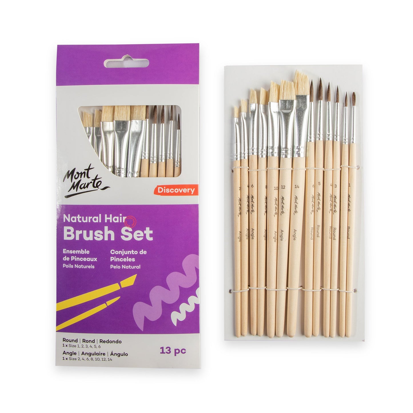 Mont Marte Discovery Natural Hair Combo Brush Set 13pc