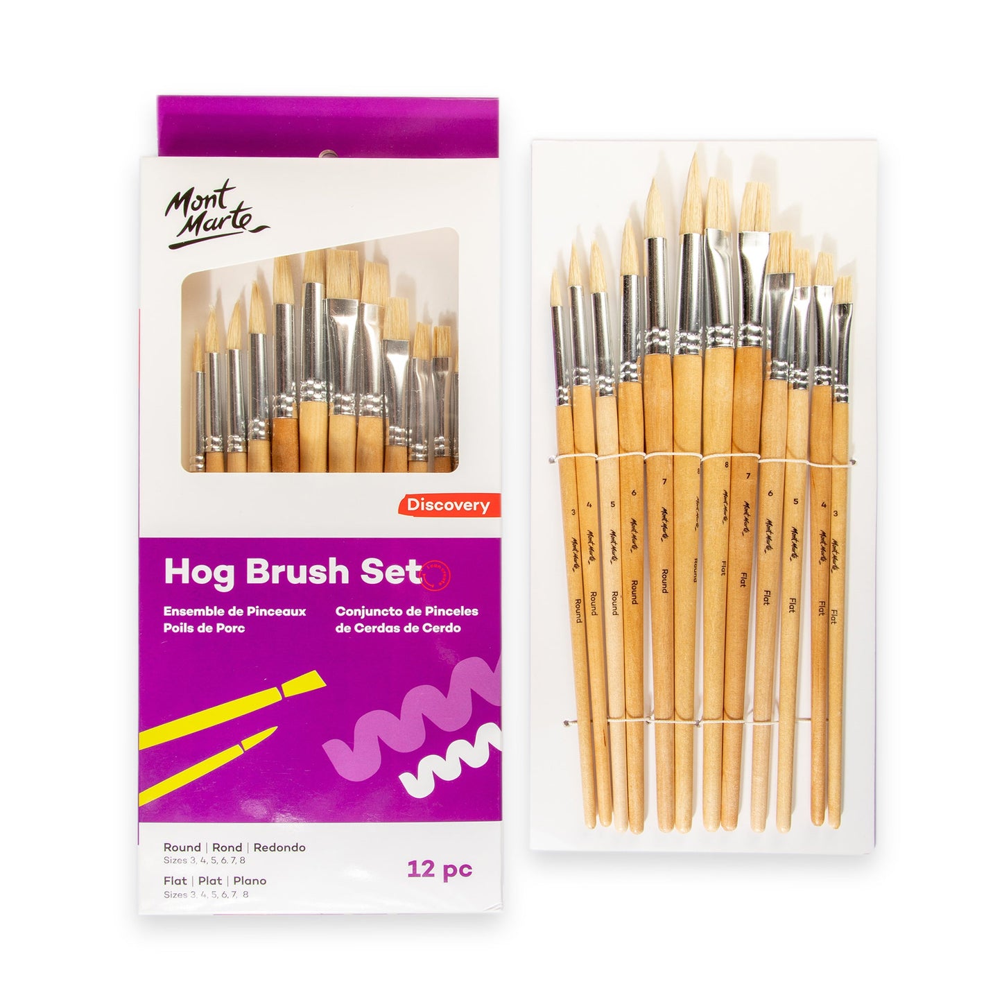 Mont Marte Discovery Hog Brush Set 12pc