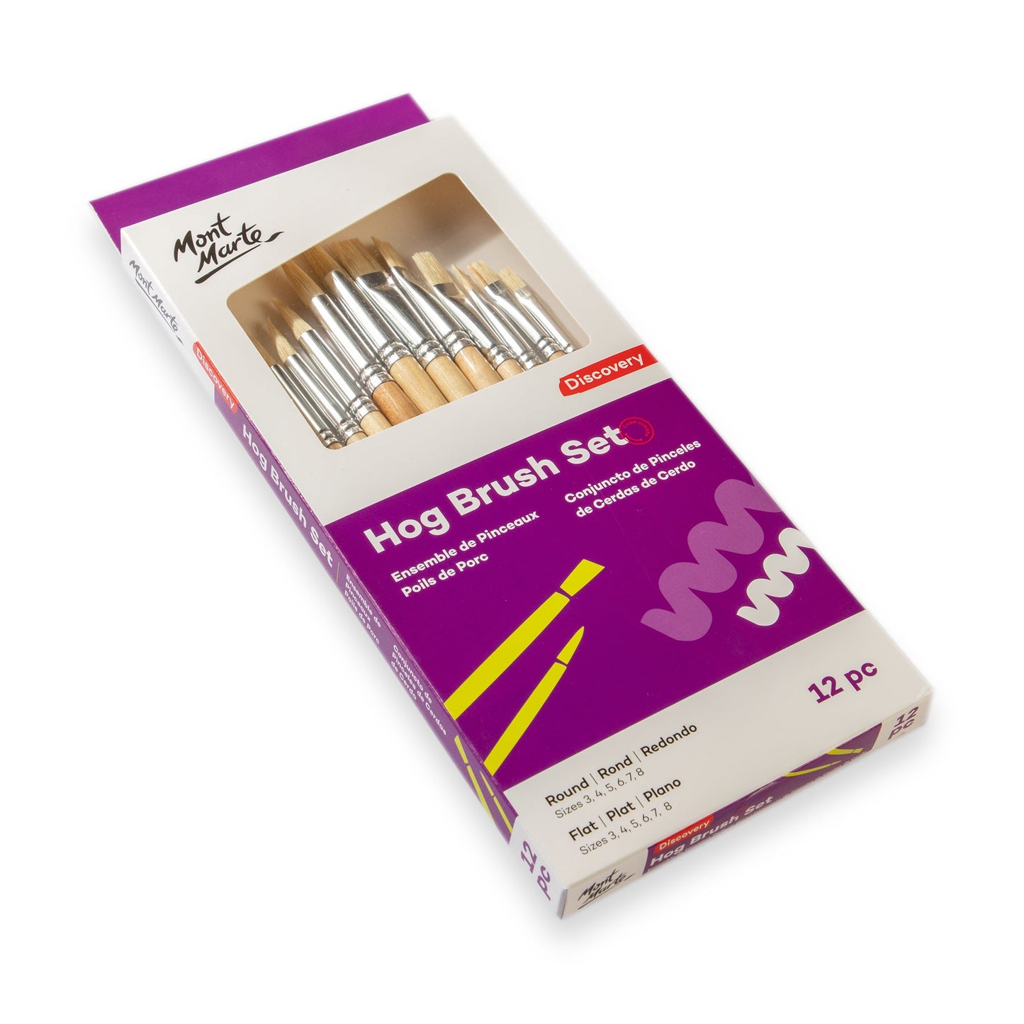 Mont Marte Discovery Hog Brush Set 12pc