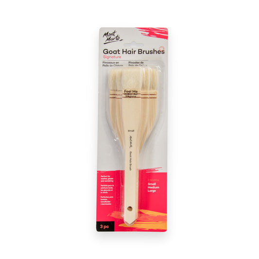 Mont Marte Studio 3pc Goat Hair Paint Brush Set