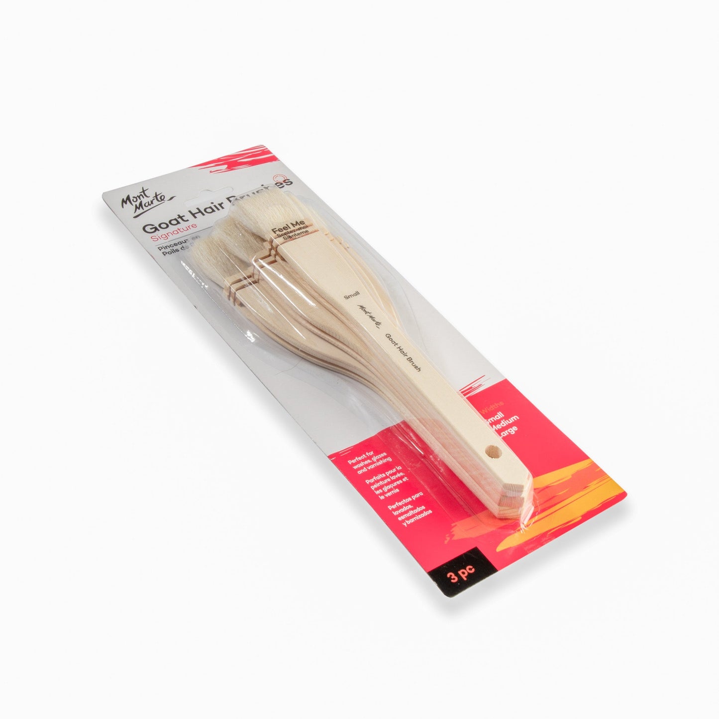 Mont Marte Studio 3pc Goat Hair Paint Brush Set