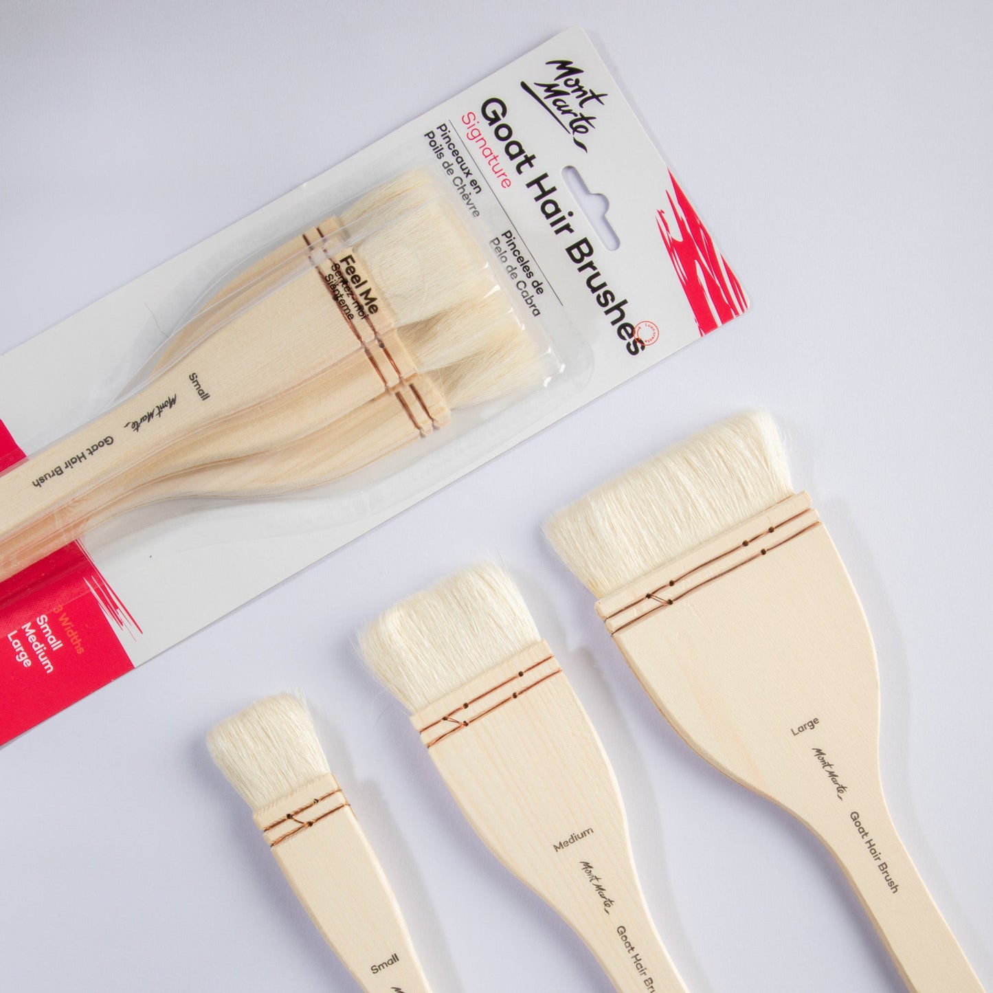 Mont Marte Studio 3pc Goat Hair Paint Brush Set