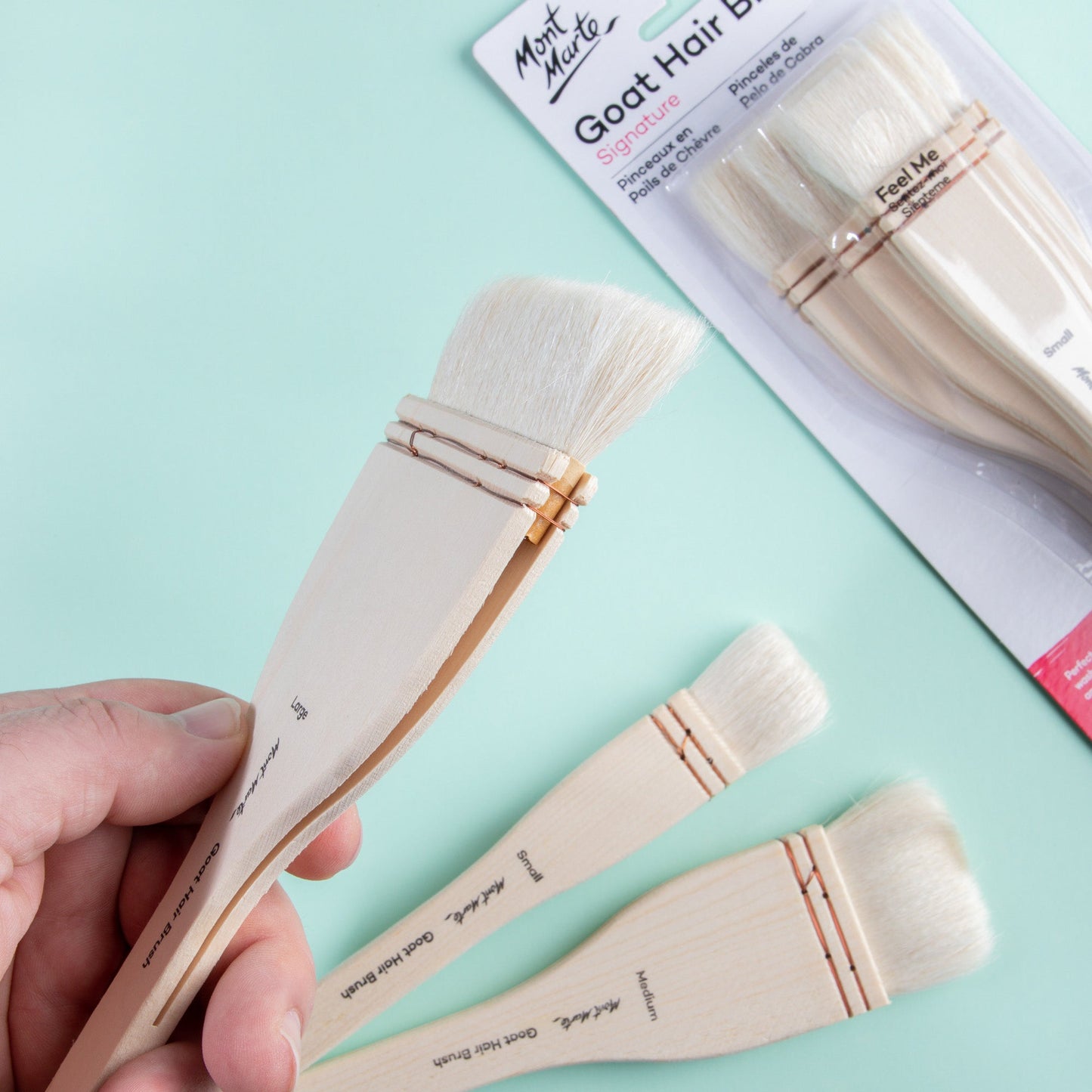 Mont Marte Studio 3pc Goat Hair Paint Brush Set