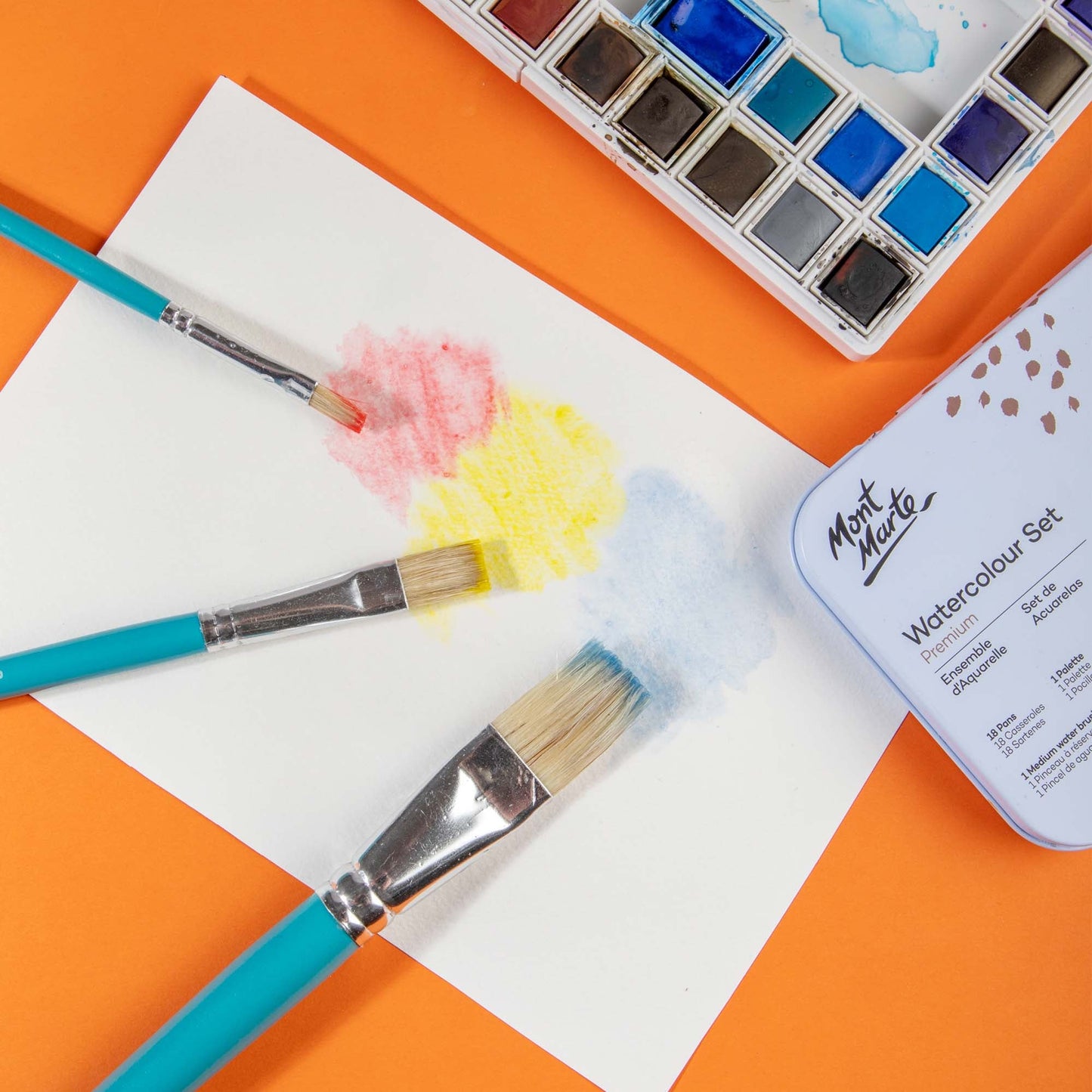 Mont Marte Discovery Series Paint Brush Set - Flat Sizes 1-12
