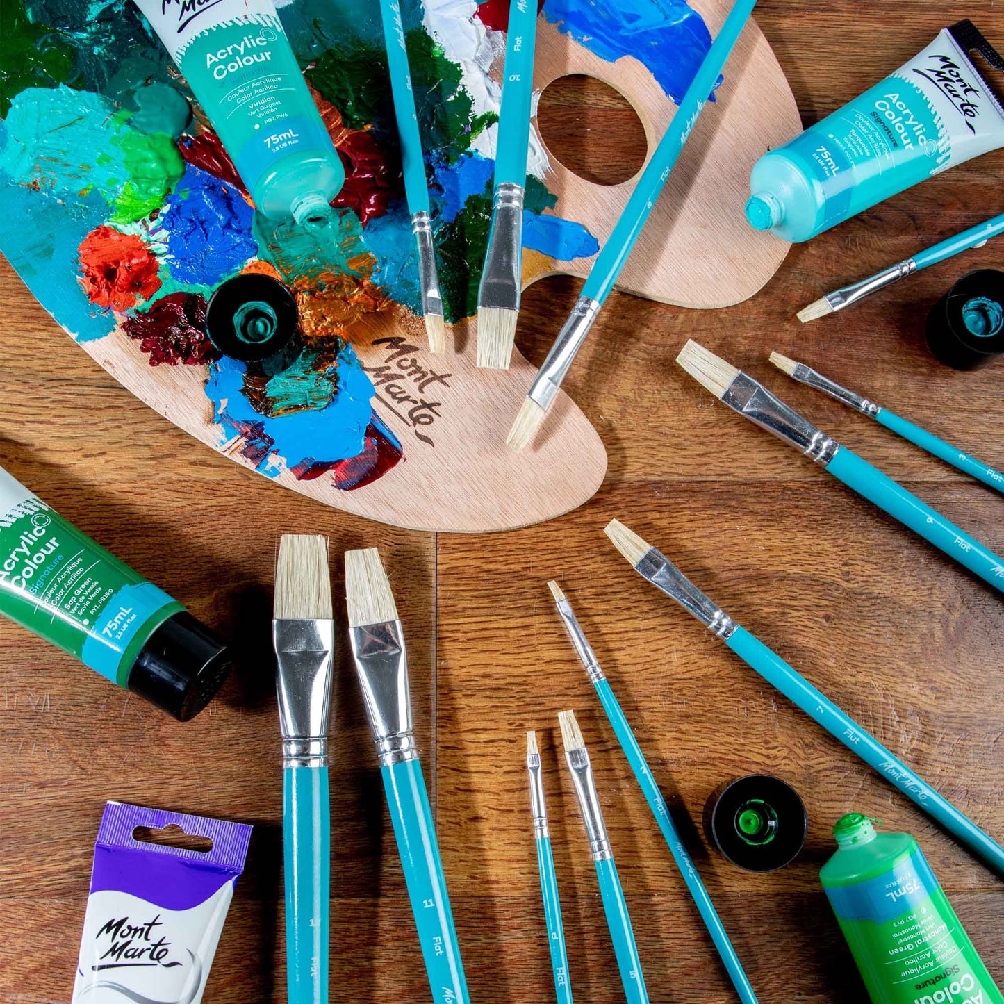 Mont Marte Discovery Series Paint Brush Set - Flat Sizes 1-12