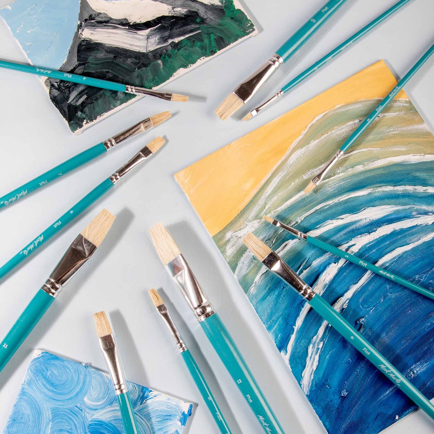 Mont Marte Discovery Series Paint Brush Set - Flat Sizes 1-12