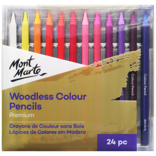 Mont Marte Premium Pencil Set - Woodless Colour Pencils 24pc
