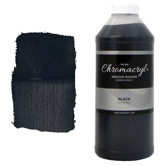 BLACK Chromacryl Student Acrylic 1 Litre