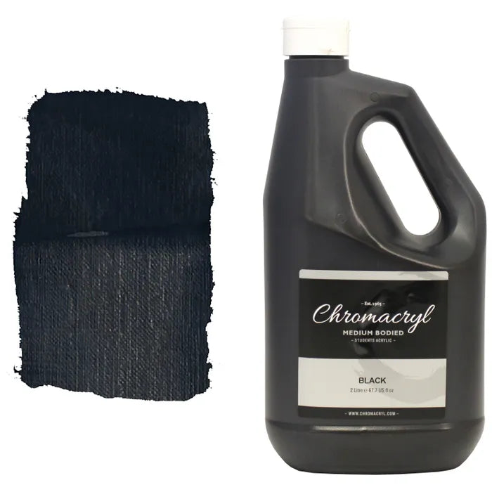 BLACK Chromacryl Student Acrylic 2 Litre