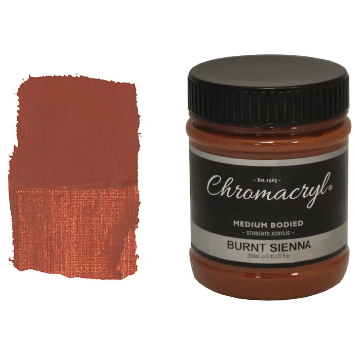 BURNT SIENNA Chromacryl Student Acrylic Burnt Sienna 250ml