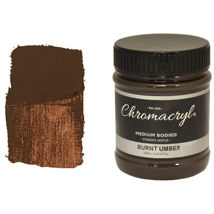 BURNT UMBER Chromacryl Student Acrylic 250ml