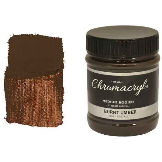 BURNT UMBER Chromacryl Student Acrylic 250ml