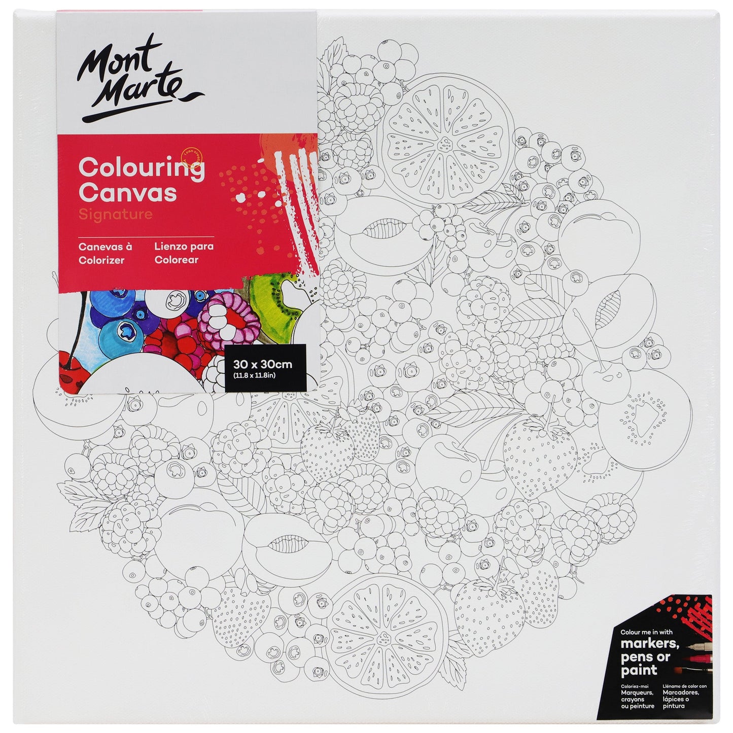 Mont Marte Adult Colouring Canvas 30 x 30cm - Nature