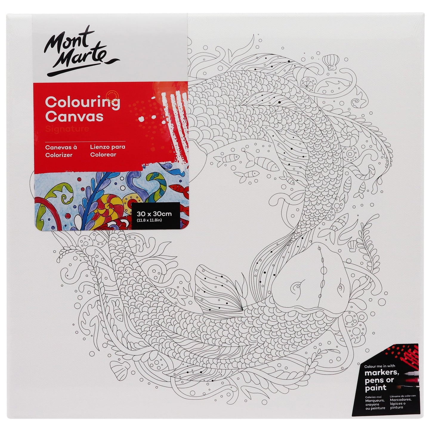 Mont Marte Adult Colouring Canvas 30 x 30cm - Nature