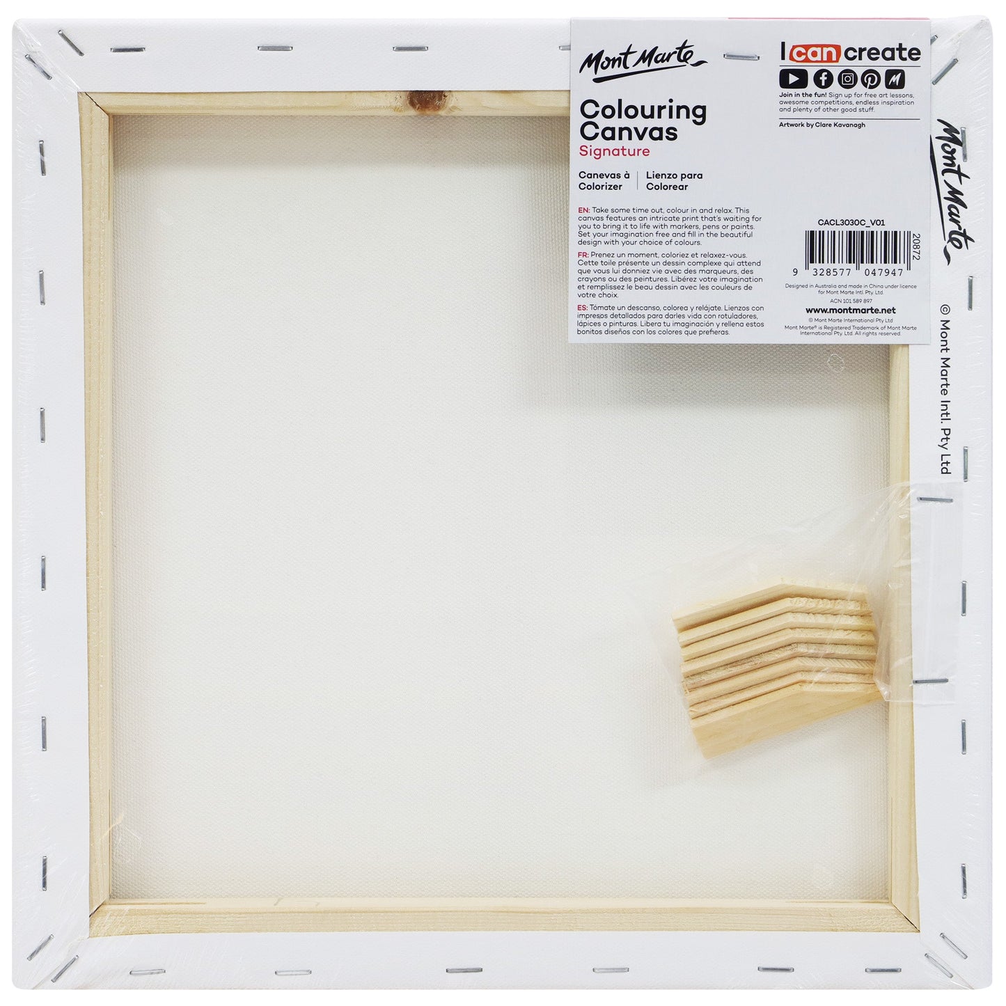 Mont Marte Adult Colouring Canvas 30 x 30cm - Nature